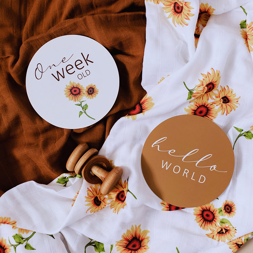 Snuggle Hunny Kids-Sunflower & Bronze Milestone Cards