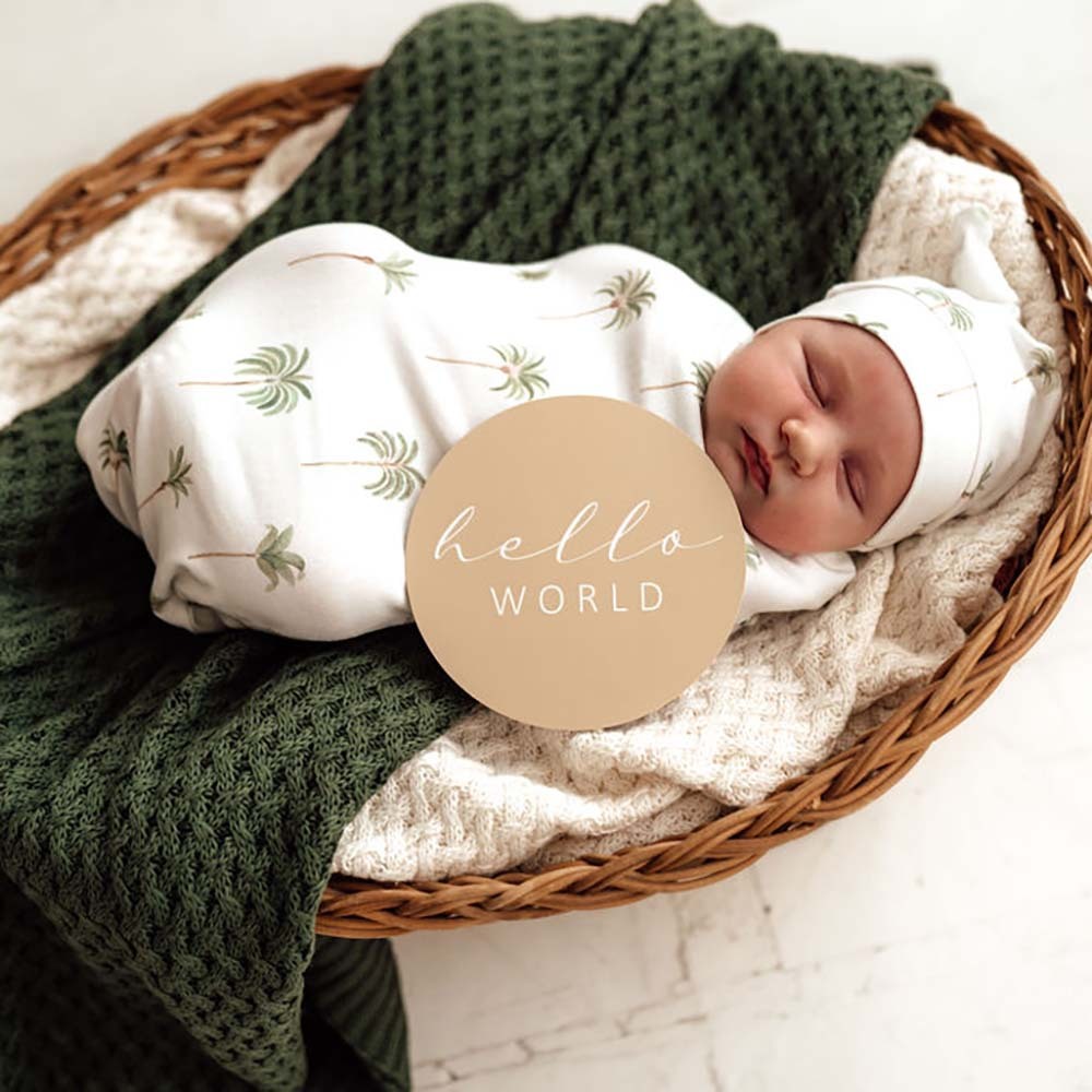 Snuggle Hunny Kids- Green Palm & Sand Milestone Cards