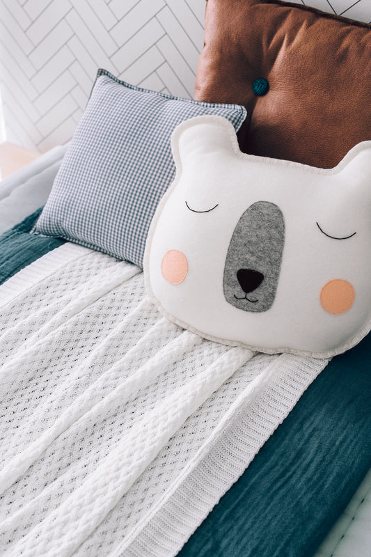 Snuggle Hunny Kids-White Diamond Knit Baby Blanket