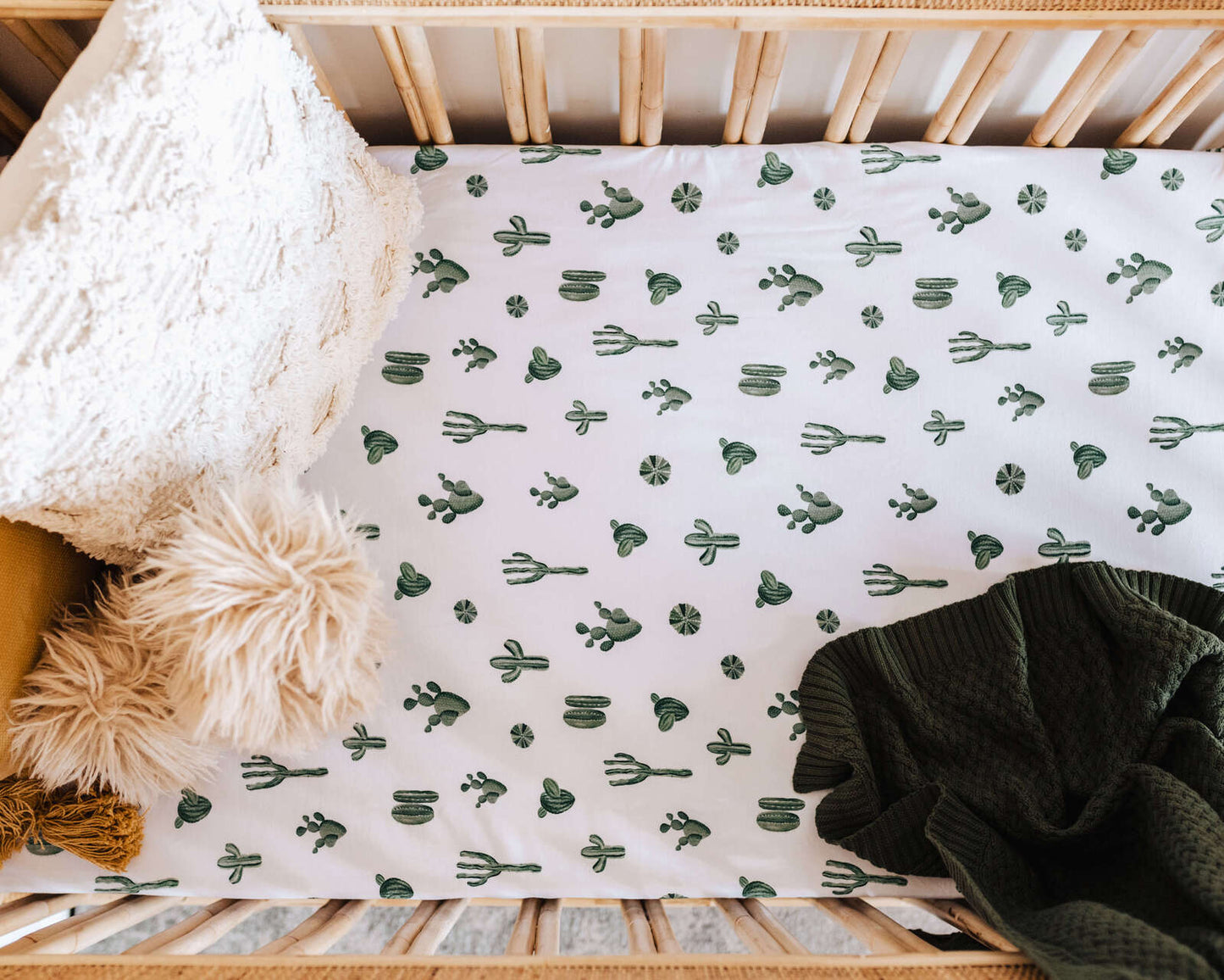 Snuggle Hunny Kids- Cactus Fitted Cot Sheet