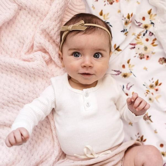 Snuggle Hunny Kids- Pebble Velvet Bow Headband