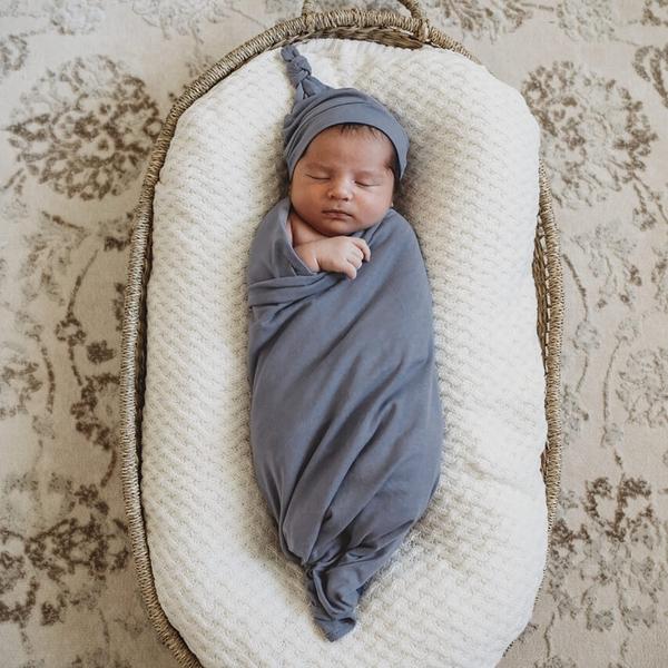 Snuggle Hunny Kids- Indigo Jersey Wrap & Beanie Set