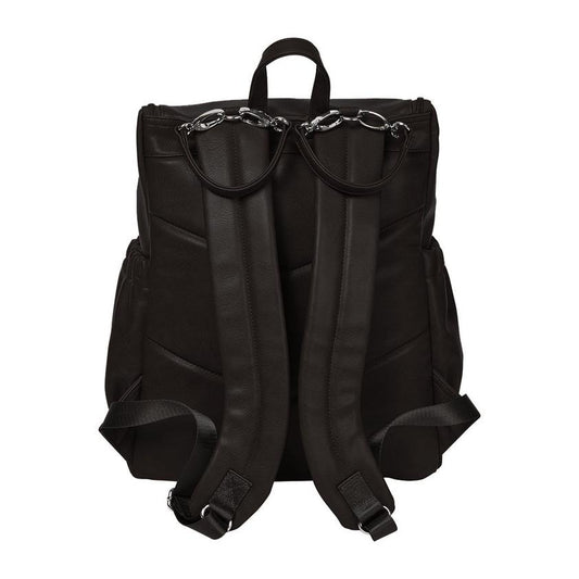 Oi Oi- Faux Leather Nappy Backpack- Black