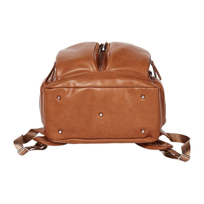 Oi Oi- Faux Leather Nappy Backpack- Tan