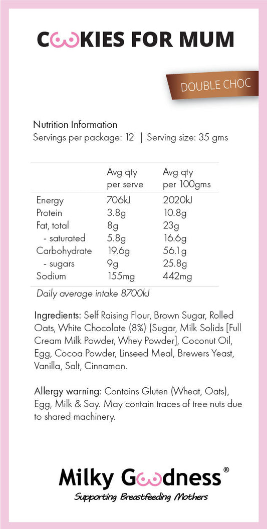 Milky Goodness- Lactation Cookies- Double Choc