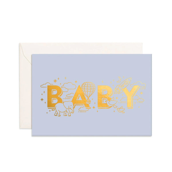Fox & Fallow-Baby Universe Duck Egg Mini Greeting Card