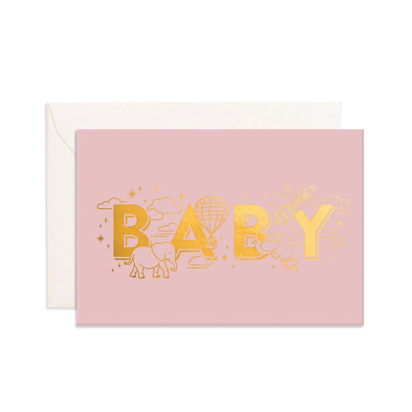 Fox & Fallow-Baby Universe Dusty Rose Mini Greeting Card