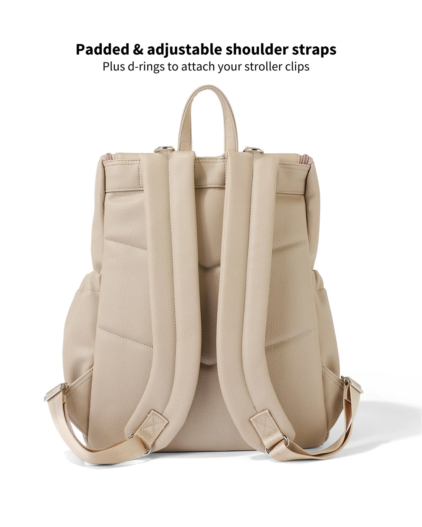 Oi Oi- Faux Leather Nappy Backpack- Oat