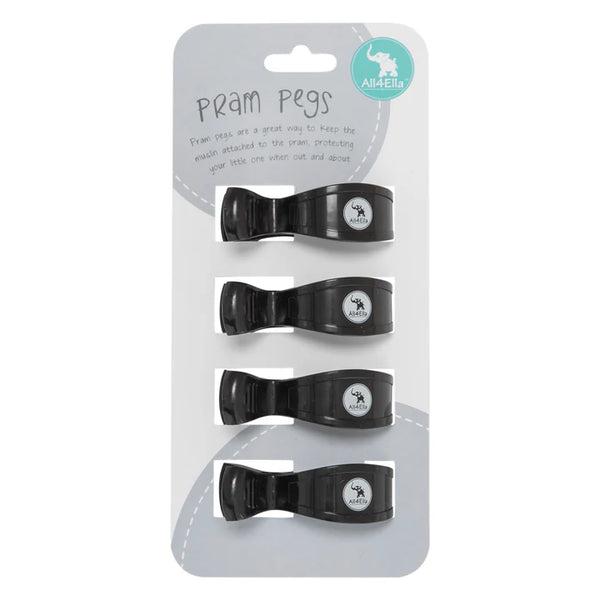 All4Ella- 4 Pack Pegs- All Black