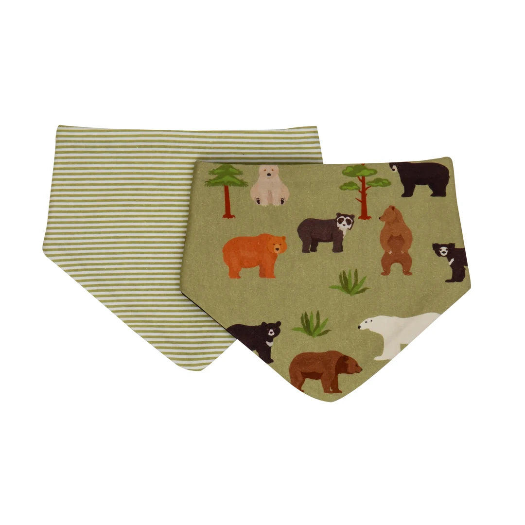 All4Ella- 2 Pack Bandana Bibs- Bears