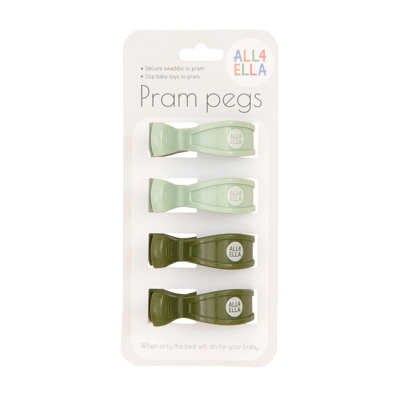 All4Ella- 4 Pack Pegs- Sage/Forest Green