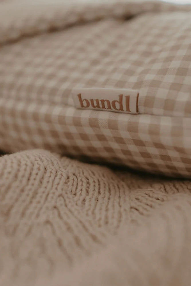 Bundl - Wool Wrap Beige Gingham