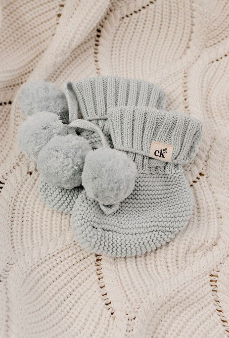 Confetti Kids - Blue Knit Baby Booties