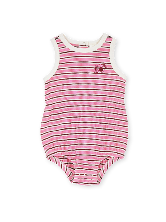 Goldie + Ace - Waffle Bubble Romper Pink