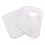 Bubba Blue- White Bamboo Bib & Burp