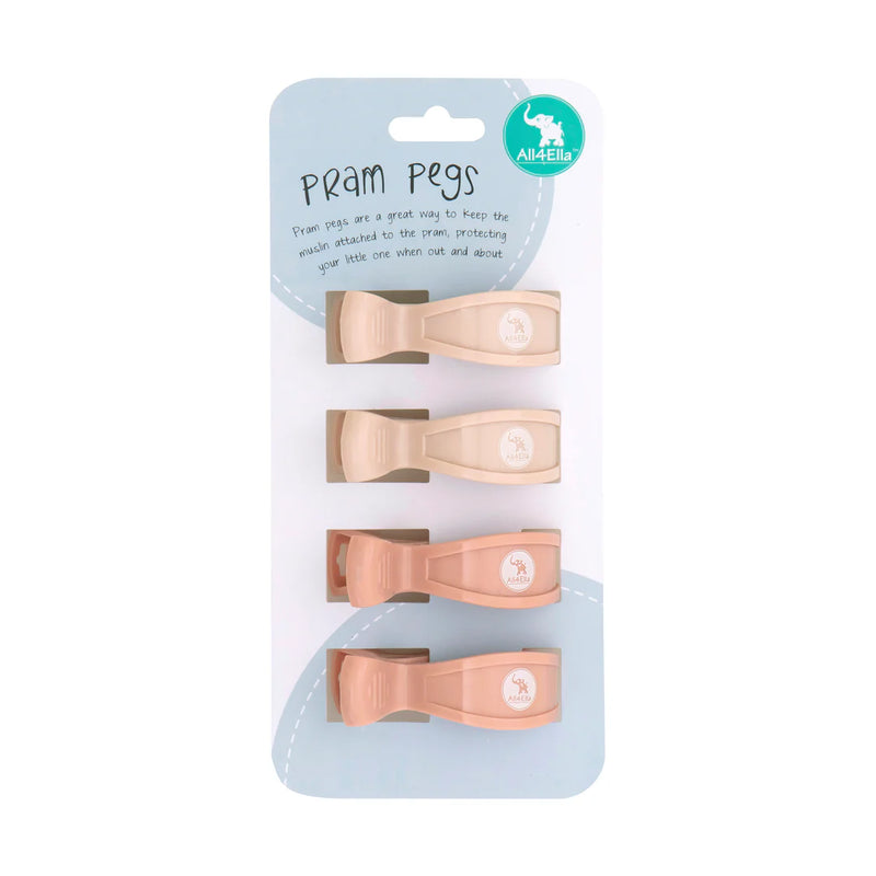 All4Ella- 4 Pack Pegs- Cream/Peach