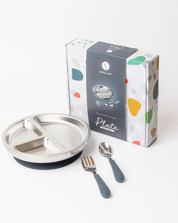 Lion & Lady - Navy Stainless Steel Plate