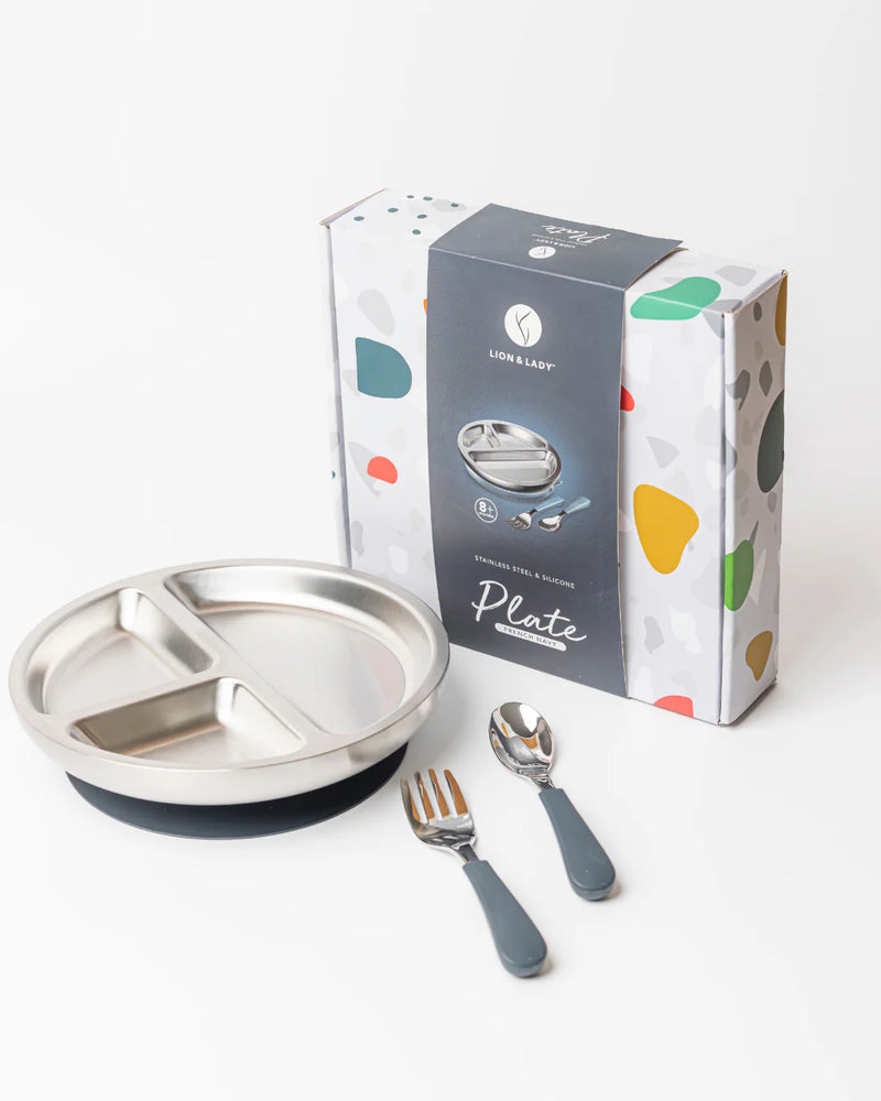 Lion & Lady - Navy Stainless Steel Plate
