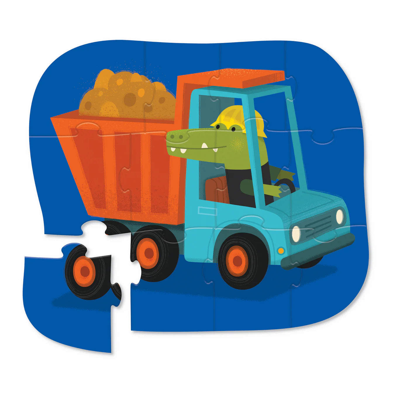 Crocodile Creek- Construction Croc  Egg-Mini Puzzle- 12 Piece