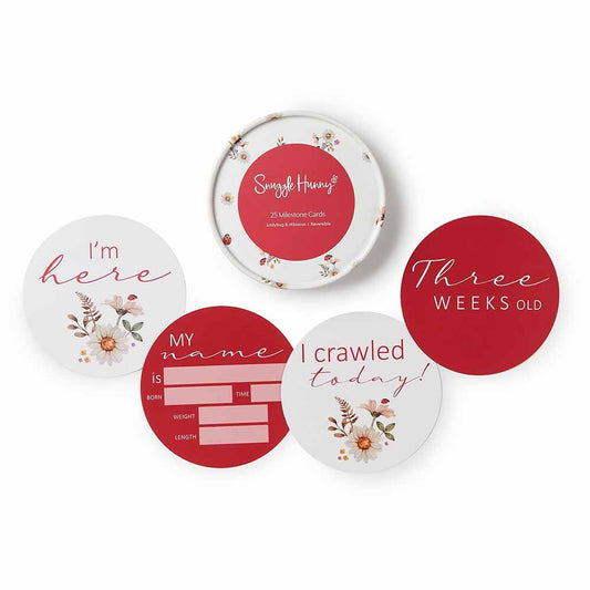 Snuggle Hunny - Ladybug & Hibiscus Reversible Milestone Cards