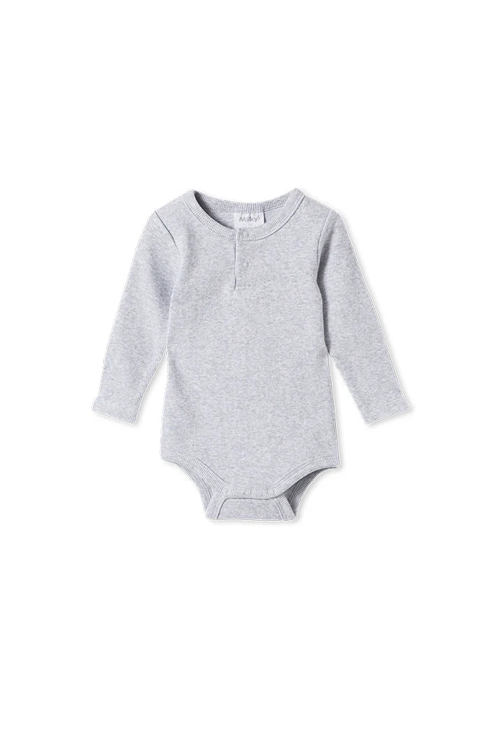 Milky Clothing - Silver Marle Rib Bubbysuit