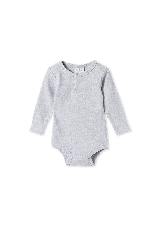 Milky Clothing - Silver Marle Rib Bubbysuit