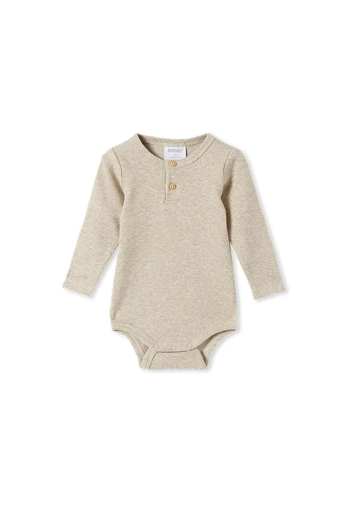 Milky Clothing - Natural Marle Rib Bubbysuit