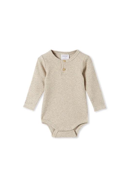 Milky Clothing - Natural Marle Rib Bubbysuit