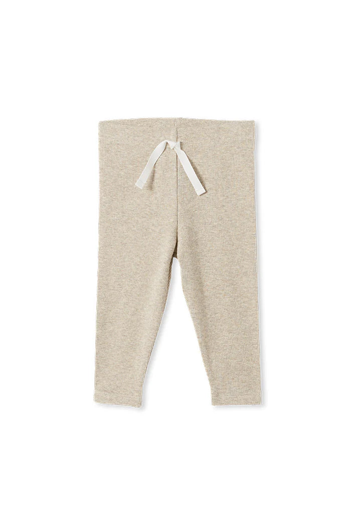 Milky Clothing - Natural Marle Rib Baby Leggings