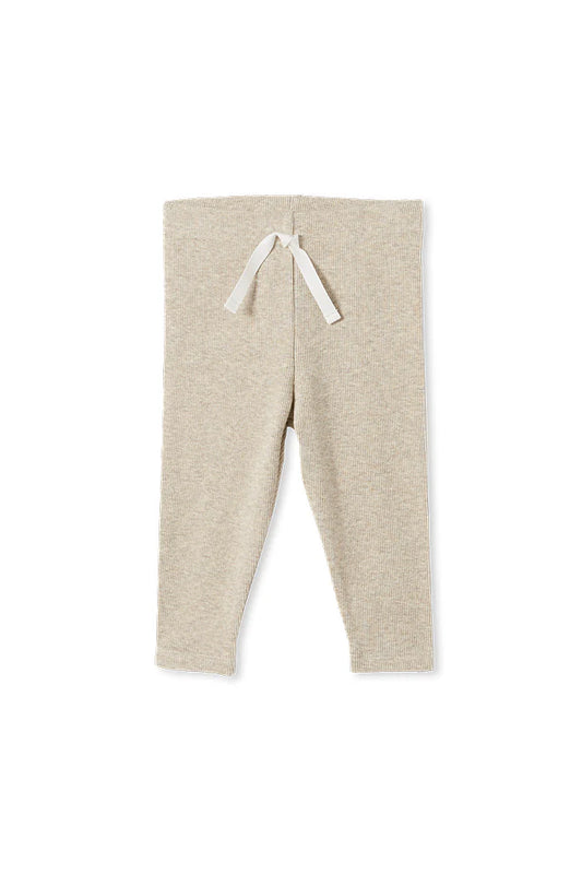 Milky Clothing - Natural Marle Rib Baby Leggings