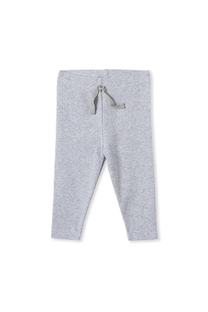 Milky Clothing - Silver Marle Rib Baby Leggings