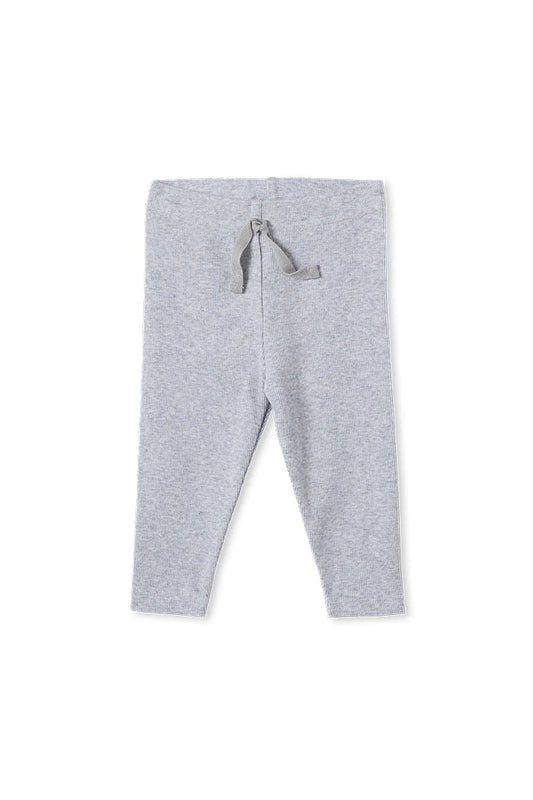 Milky Clothing - Silver Marle Rib Baby Leggings