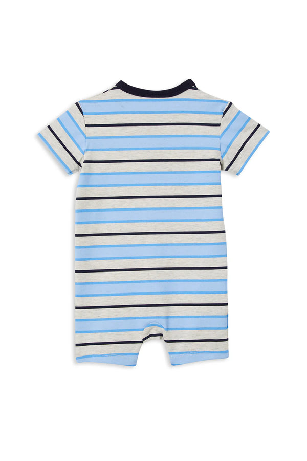 Milky Clothing - Blue Stripe Henley Romper