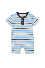 Milky Clothing - Blue Stripe Henley Romper