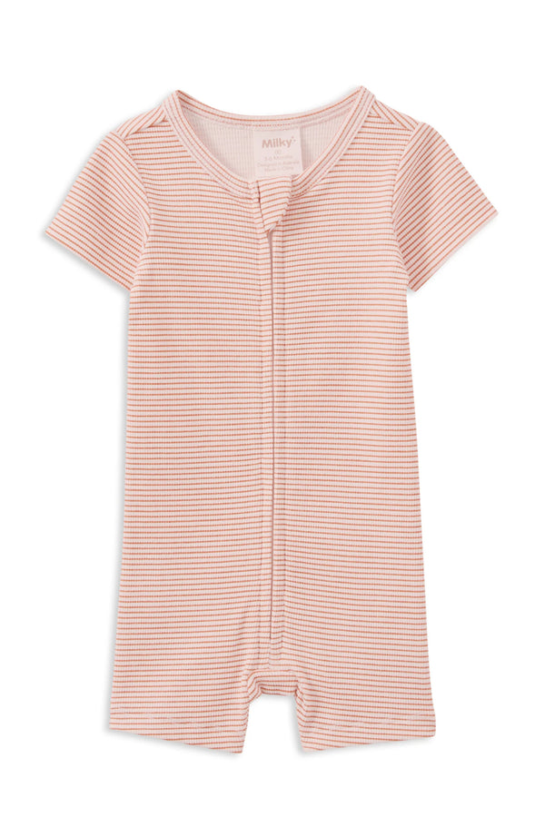 Milky Clothing - Caramel Rib Zip Romper