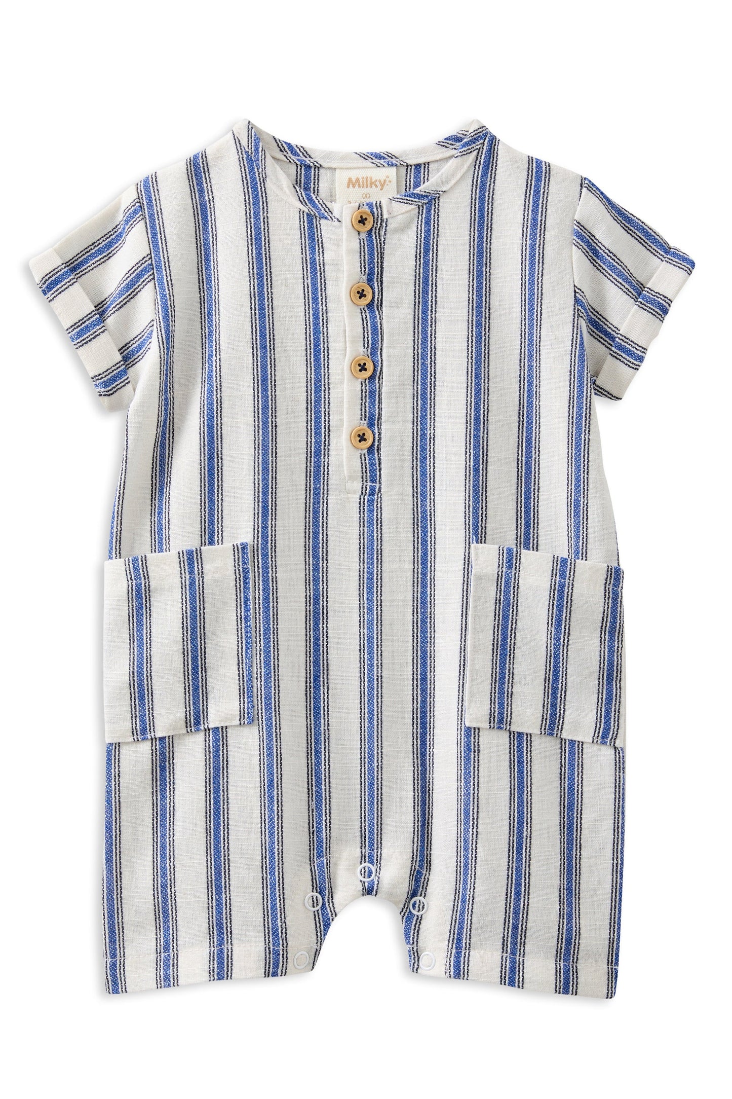 Milky Clothing - Stripe Linen Romper