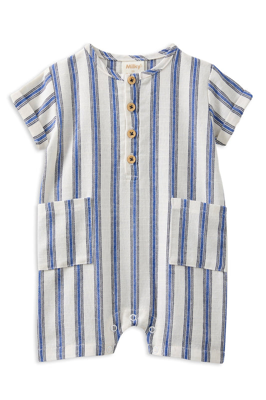 Milky Clothing - Stripe Linen Romper