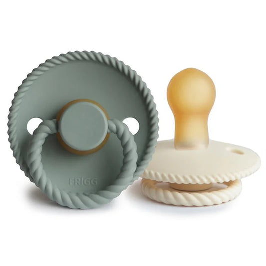 Frigg - Cream/Sage Rope Pacifier 2 Pack Latex