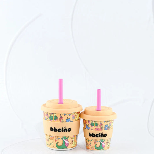 BBCino- Party Animal Babycino Cup & Straw- 2 Sizes