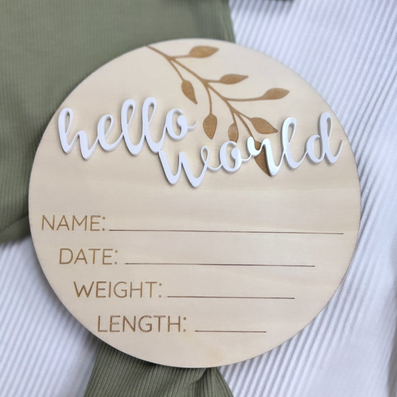 Timber Tinkers- White Birth Announcement Plaque