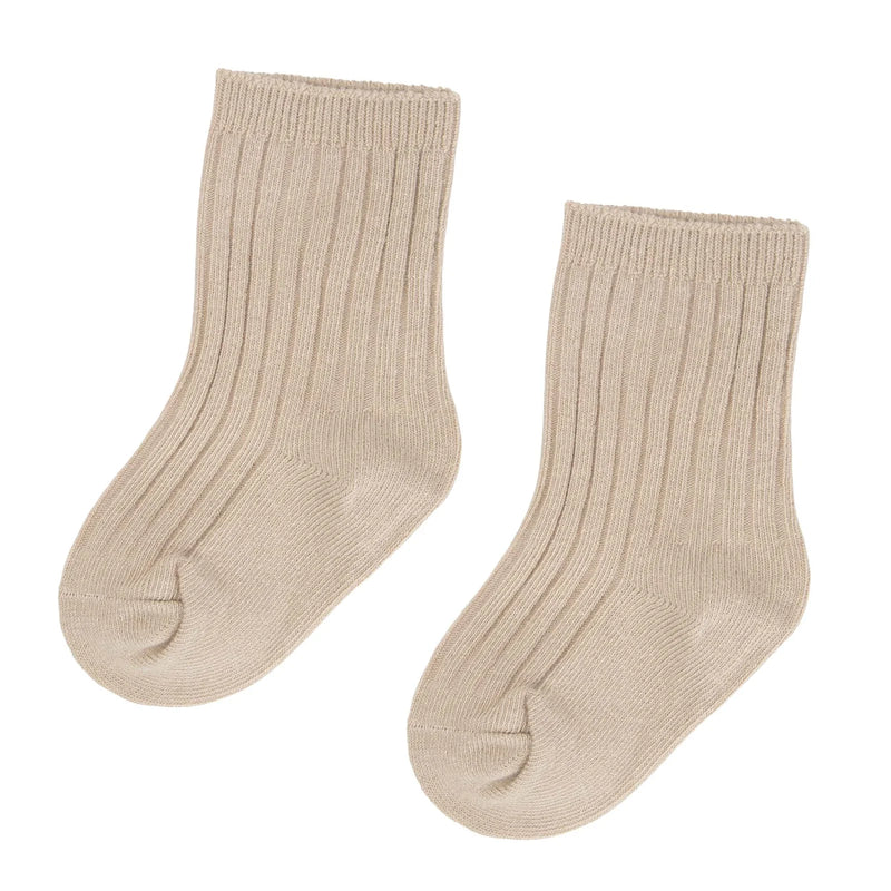 Designer Kidz - Latte Rib Crew Socks