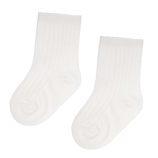 Designer Kidz - Ivory Rib Crew Socks