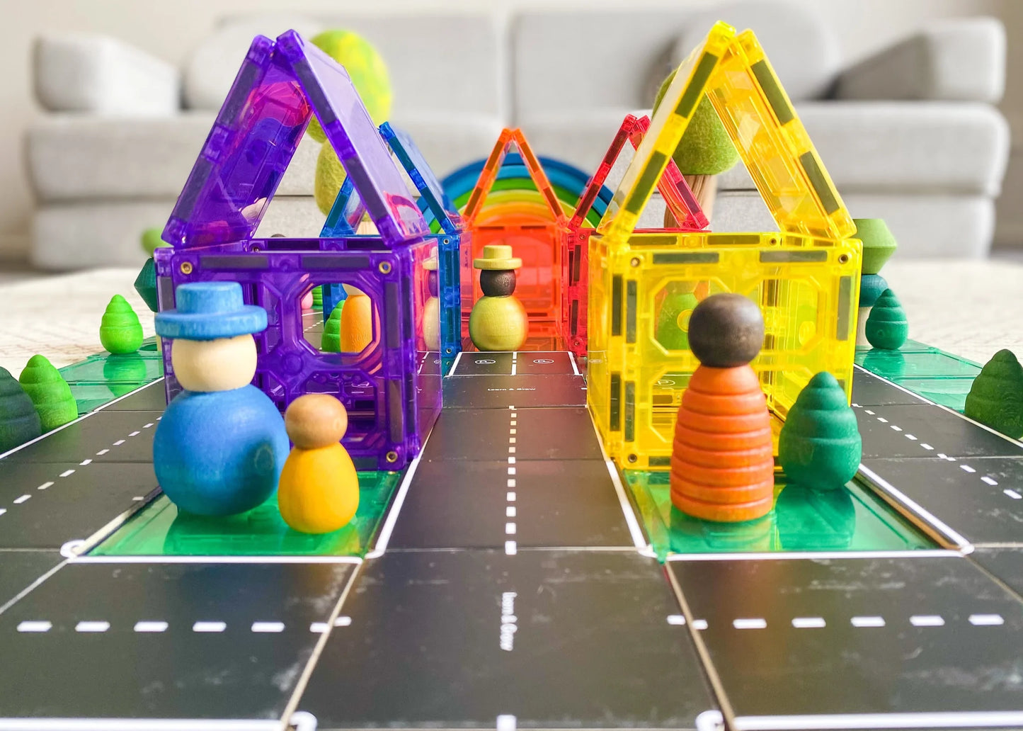 Learn and Grow Toys - Magnetic Tile Topper - Road Pack (40 Piece)