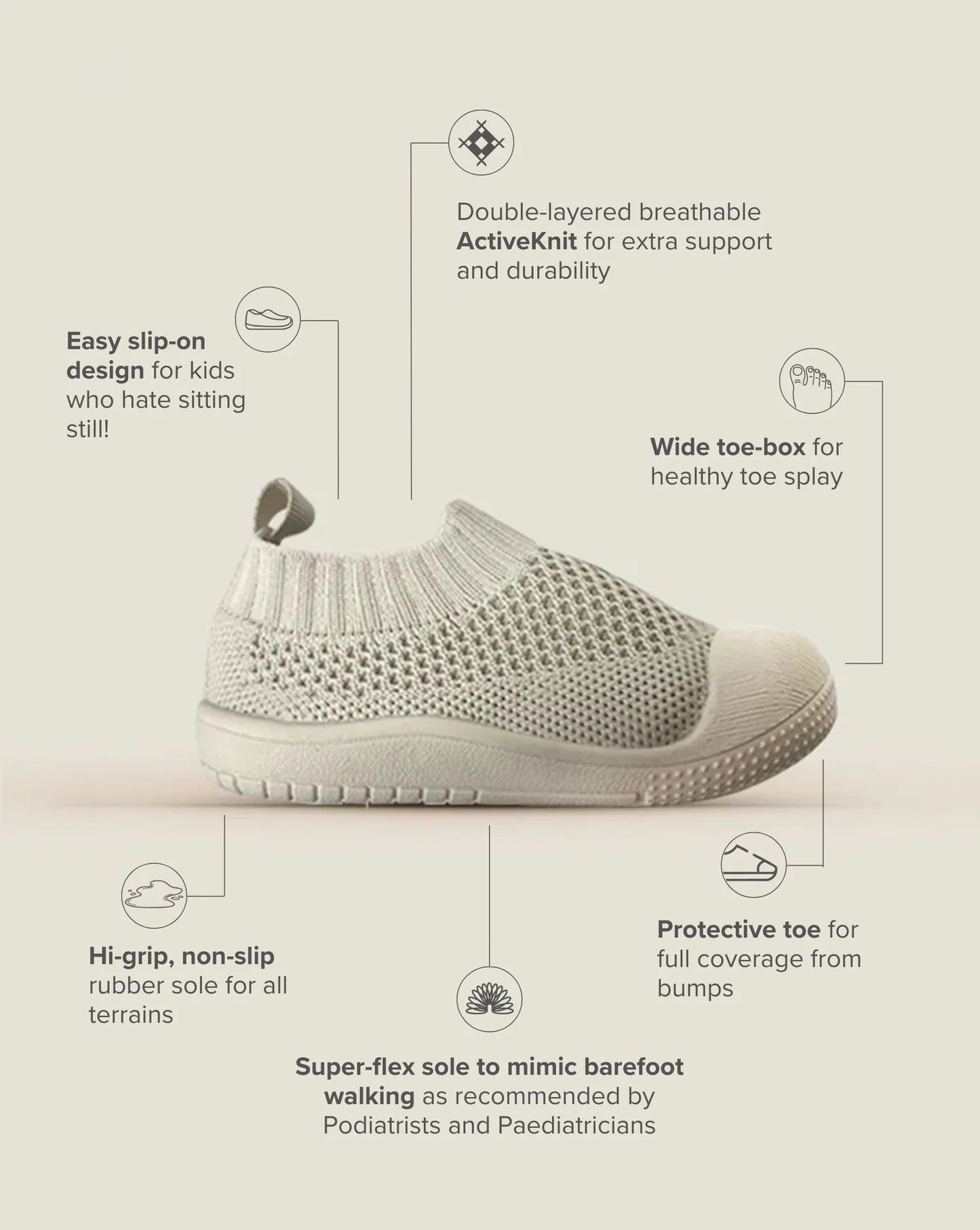 Little Sohls- S-Series Slip On Shoe-Ivory Dune