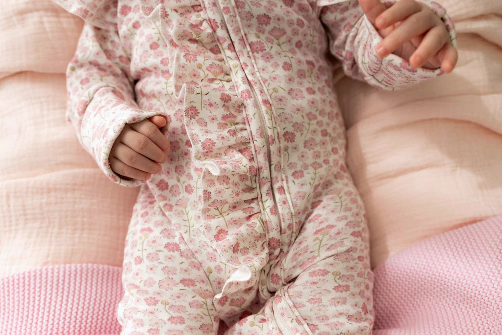 Confetti Kids - Seashell Floral Bloom Long Sleeve Zippy