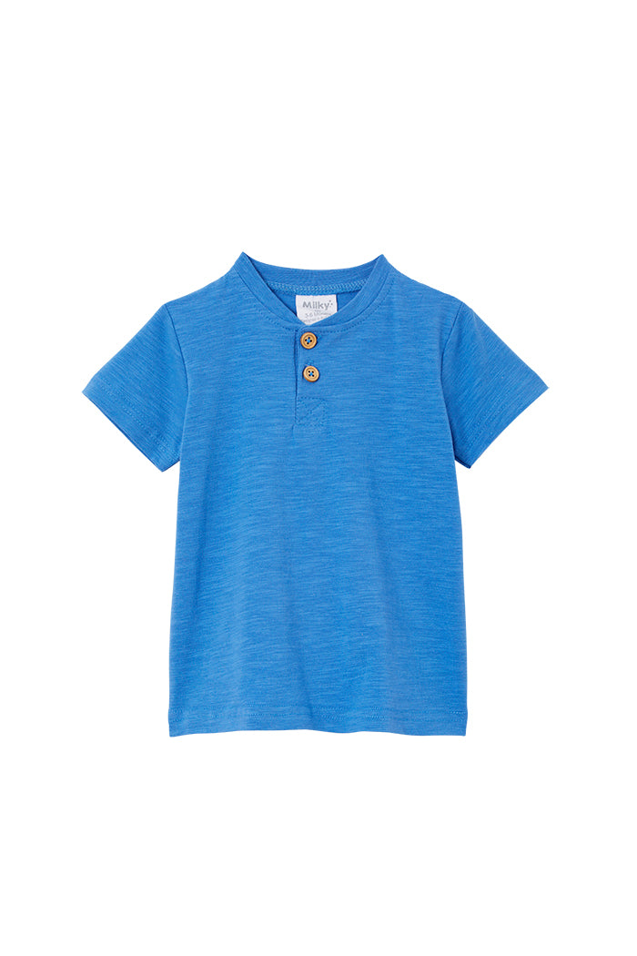 Milky Clothing - Ice Blue Henley Tee