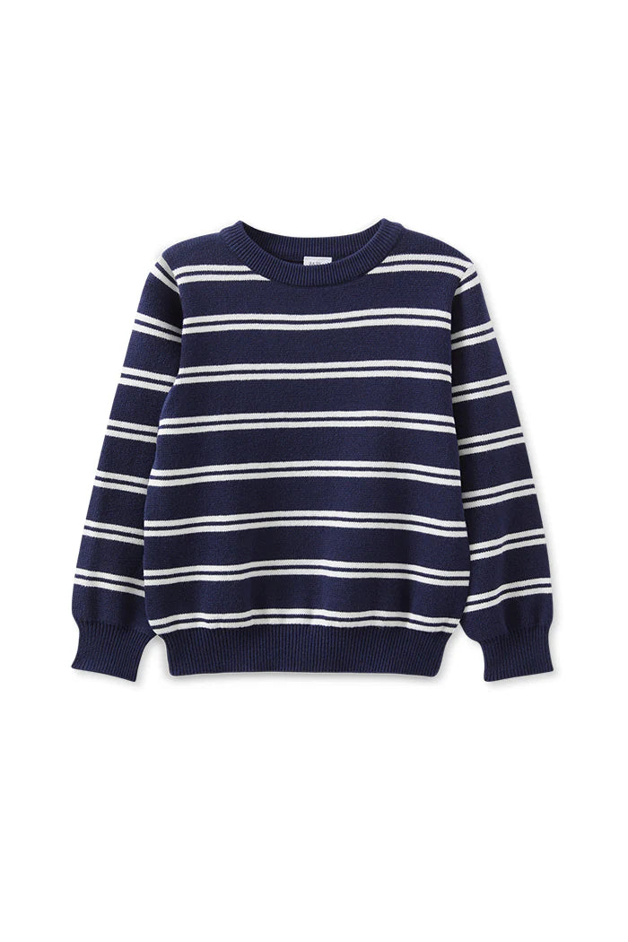 Milky Clothing - Stripe Knit Jumper- Navy