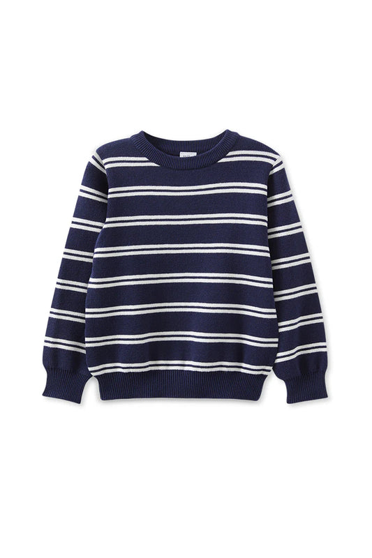 Milky Clothing - Stripe Knit Jumper- Navy