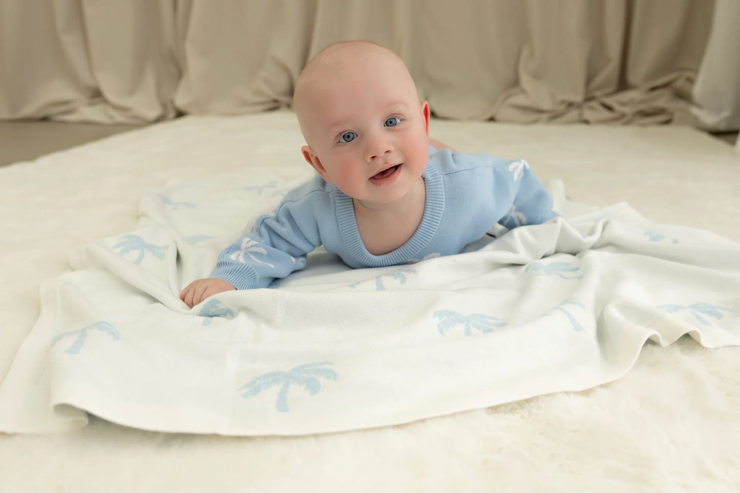 Confetti Kidz- Reversible Knit  Blanket- Ocean