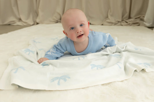 Confetti Kidz- Reversible Knit  Blanket- Ocean